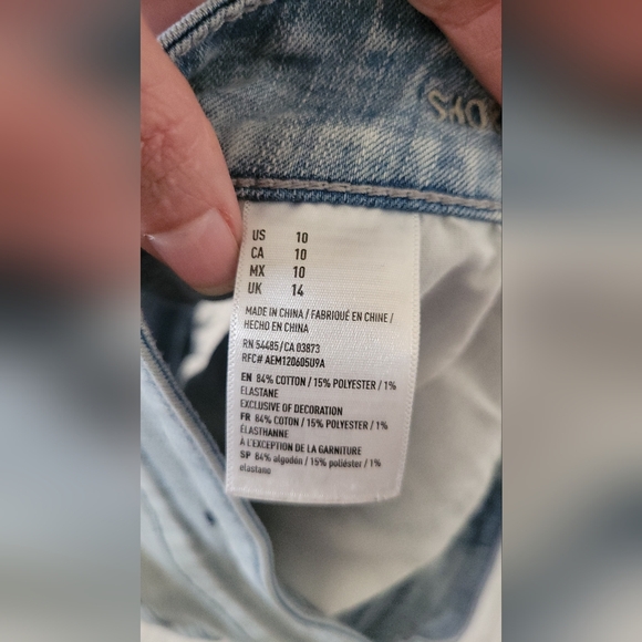 American Eagle Outfitters distressed blue denim shorts Size 10 - Picture 9 of 16